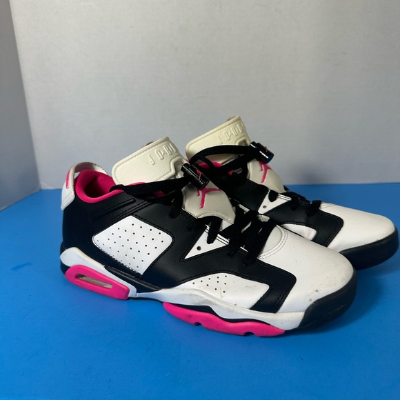 Black and White Sneakers with Pink Accents